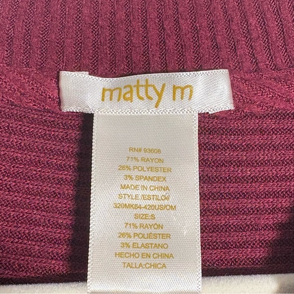 Matty M Burgandy Ribbed Sweater - Picture 4 of 4
